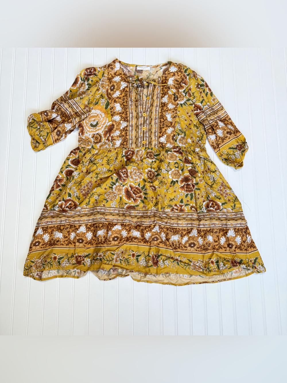 Chigant Floral Boho Midi Dress